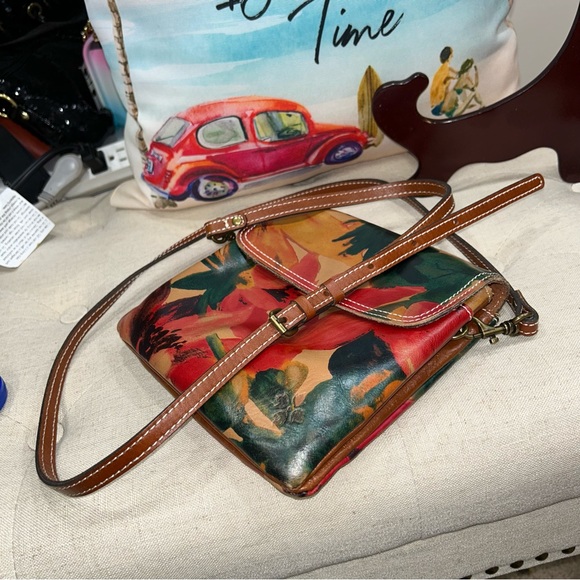 Patricia Nash Leather Spring Multicolor Balluri Tooled Crossbody Bag Florence - Picture 13 of 15